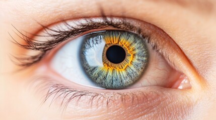 Fototapeta premium Human eye showing detailed structure of iris and pupil