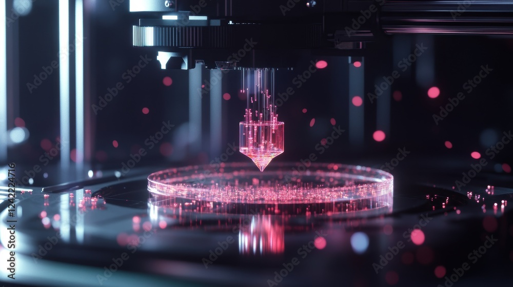 Poster futuristic bioprinting machine creating artificial organs using innovative 3d printing technology wi