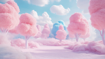 Little fairytale fairy living in a cotton candy world