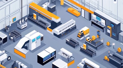 Obraz premium Smart Factory: Automated Production Line and Industrial Machines