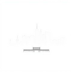 Obraz premium City skyline in fog skyline silhouette 