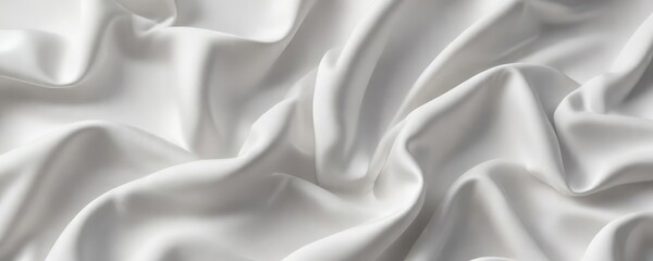 Obraz premium Minimalist white silk satin fabric featuring clean lines, fabric, silk, abstract, white