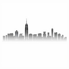 Obraz premium Silhouette of a city skyline with a palm tree in the foreground black and white photo skyline silhouette 