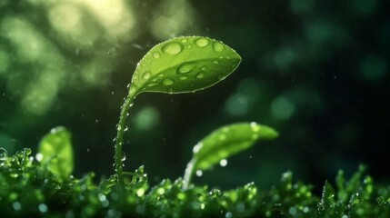 Dew sprouts after spring rain	
