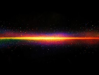 Fototapeta premium vibrant explosion of rainbow powder against black background, suspended particles creating ethereal patterns, mystical dreamlike atmosphere