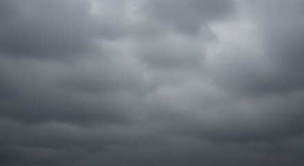 Fototapeta premium Overcast sky with thick, uniform gray clouds creating a moody, diffused lighting effect