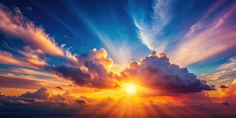 Obraz premium Minimalist sun and cloud photography: stunning nature images showcasing vibrant sunrises and sunsets.