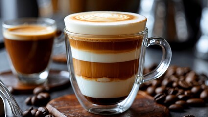 Indulgent espresso macchiato with creamy velvety froth
