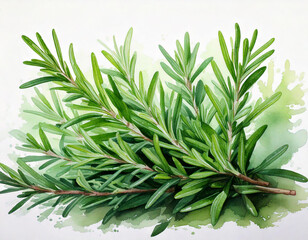 Fototapeta premium Rosemary Illustration – Aromatic and Fresh Herb Art