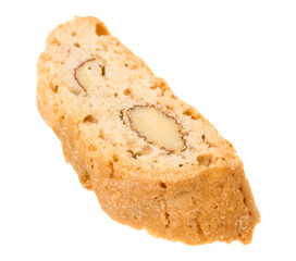 Traditional Italian almond biscuit (Cantucci) isolated on white