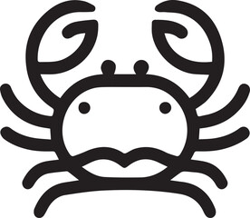 Simple crab logo on black and white background