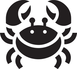 Simple crab logo on black and white background
