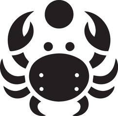 Simple crab logo on black and white background