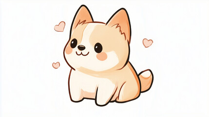 cute dog cartoon digital art illustration