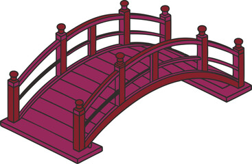 red wooden bridge
