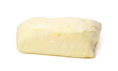 Block of tasty butter isolated on white
