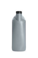 One grey plastic canister on white background