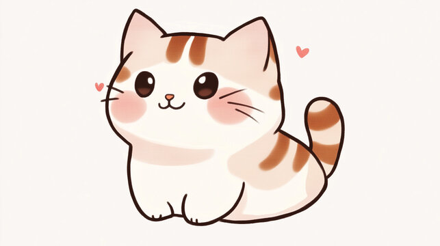 cute cat cartoon illustration - Powered by Adobe