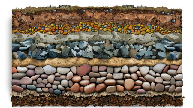 a detailed diagram of the layers of soil and rock 
