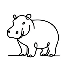 Obraz premium Continuous line hippopotamus silhouette illustration