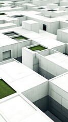 Fototapeta premium Abstract Concrete Structure With Green Rooftop Gardens