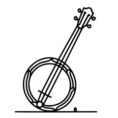 Naklejka premium Minimalist banjo line silhouette illustration
