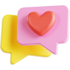 Naklejka premium Love Chat Message Icon