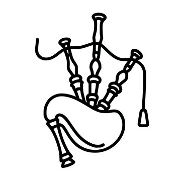 black line art bagpipes clip art preview