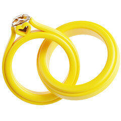 two gold wedding rings