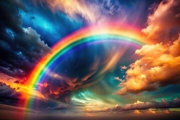 Fototapeta premium Vibrant spectrum: artistic, dreamlike photography; a surreal rainbow abstract.