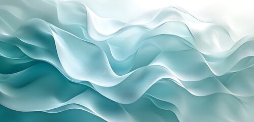 Obraz premium A serene, abstract ocean wave in soft shades of blue, aqua, and teal, with a tranquil texture that flows like water, offering a peaceful backdrop perfect for any creative copy space.