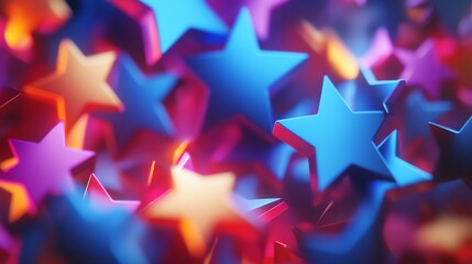 Obraz premium Colorful Stars Fill the Frame Creating a Vibrant and Festive Atmosphere in a Celebration Setting
