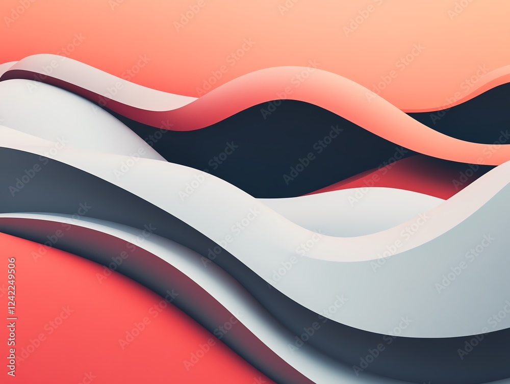 Poster abstract waves create a soothing visual flow with soft colors and smooth shapes in a modern design c