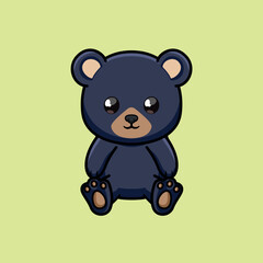 Honey Bear Cartoon Chibi Vector