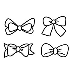 set of gift bows icon illustration