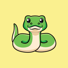 Snake Cartoon Chibi Vector