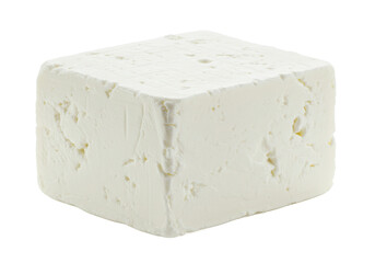 Feta cheese isolated on White background
