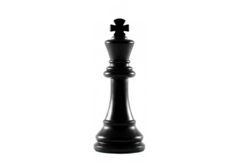 Black Chess piece isolated on White background