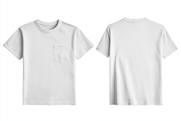 Naklejka premium White T-Shirt Mockup Front & Back, Studio