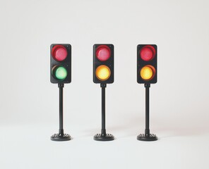 Traffic lights red, green, yellow, studio, signal, illustration
