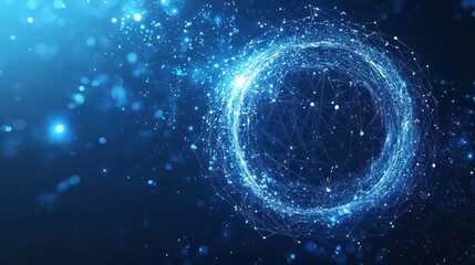 Obraz premium Abstract glowing blue network sphere.