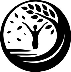 vector illustration sketch icon logo image mascot abstract modern silhouette plant floral natural for future technology based company 