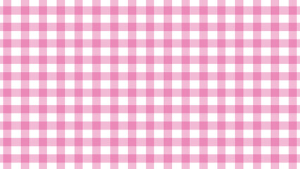 Pink and white tablecloth gingham background. Check and tweed seamless patterns. Pink plaid fabric or tablecloth background