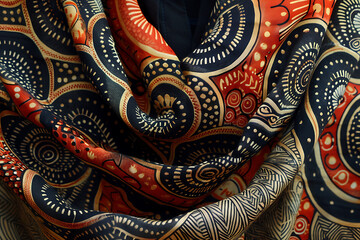 Fototapeta premium cultural textile patterns, african khanga pattern or style