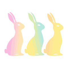Obraz premium Easter rabbits gradient animal pastel vector
