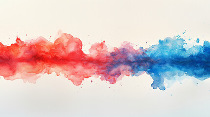 Fototapeta premium abstract dynamic burst of blue and red colorful watercolor background 4th july background