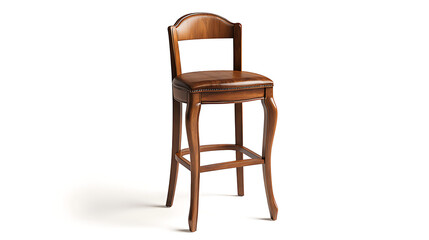A wooden chair with a brown seat and a brown back