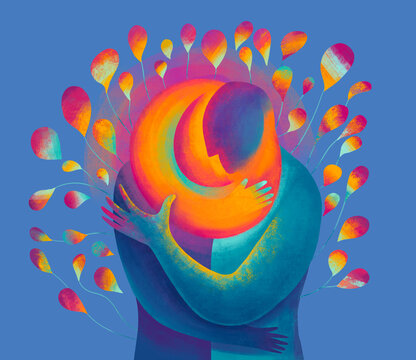 Embracing love and connection in a vibrant artistic representation