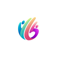 Charity logo with hand care design social, unity logos