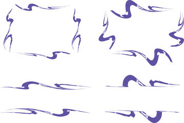 purple decorative scribble artwork frames set vector
